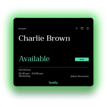 Humly Room Display intelligens teremfoglaló eszköz