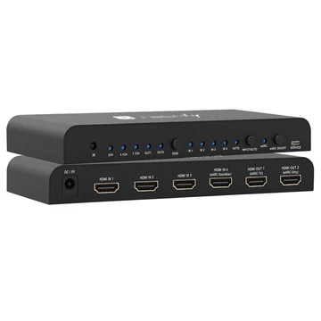 Techly HDMI 2.0 switch, 4 in 1 out, 4K Ultra HD, eARC/ARC hangelosztóval Soundbarhoz