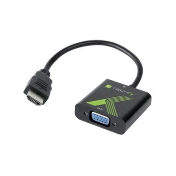 Techly HDMI-VGA átalakító + Audió hangleválasztó