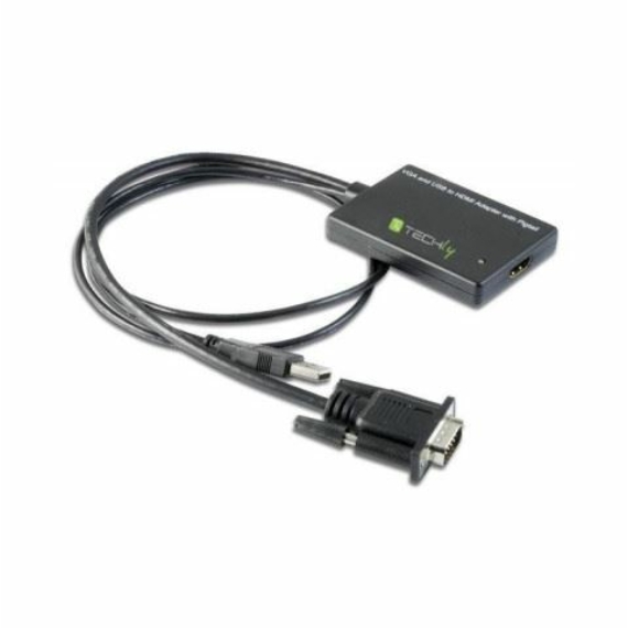 Techly VGA-HDMI átalakító kábel, USB 2.0 Audio