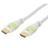 Kép 1/3 - Techly HDMI kábel, 10 méter, high speed, Ethernet, prémium, fehér