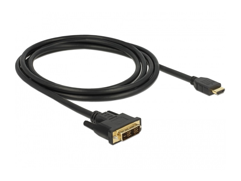 Delock HDMI-DVI kétirányú összekötő kábel, 2 méter