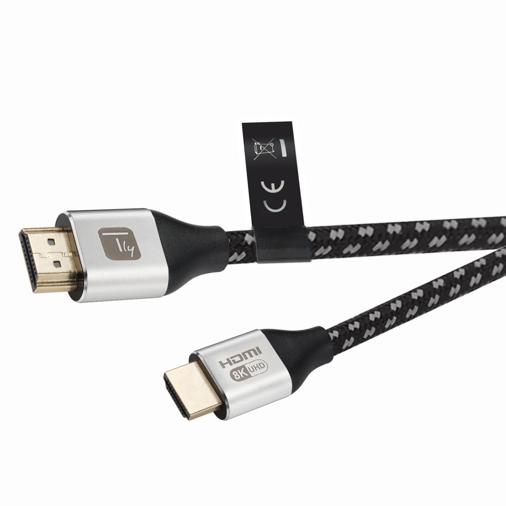 Techly HDMI 2.1 aktív optikai kábel, 8K 48Gbps, 1 méter, fekete
