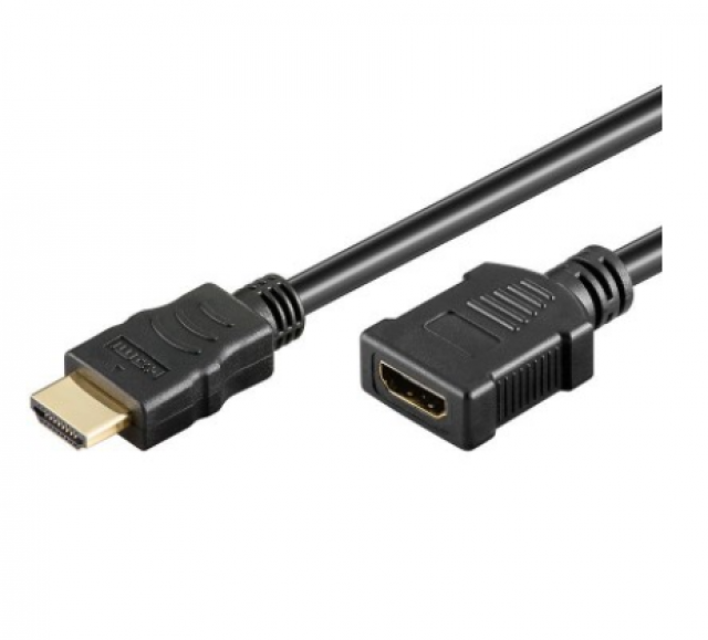Techly HDMI hosszabbító kábel, 7,5 méter, aranyozott, fekete