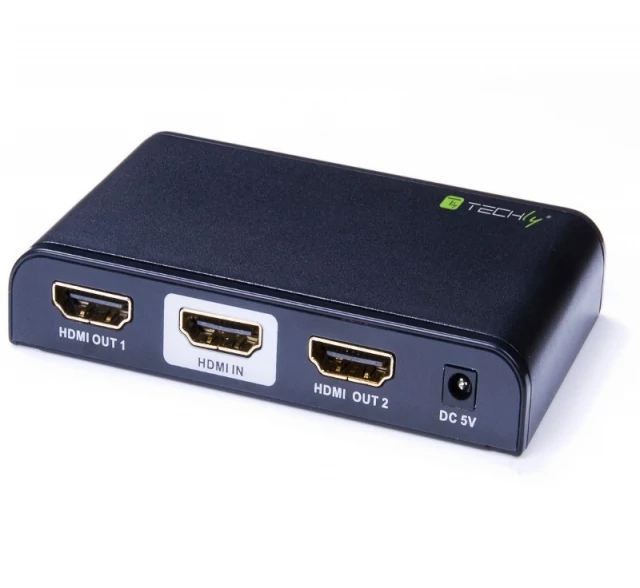 Techly HDMI splitter, 1 in 2 out, 30 méter, 4K Ultra HD, HDMI 2.0