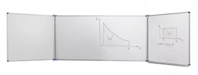 MKD dupla oldalszárnyas fehér mágneses zománc iskolatábla 100x100cm (11ZO1010DO)