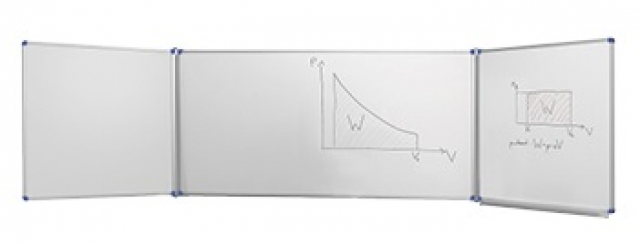 MKD dupla oldalszárnyas fehér mágneses zománc iskolatábla 180x120cm (11ZO1812DO)