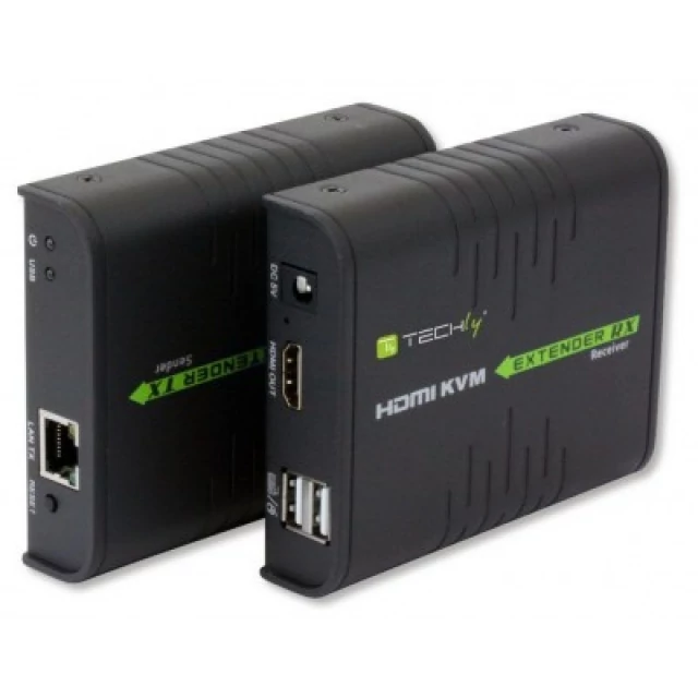 Techly HDMI extender KVM funkcióval, 120 méter, Full HD, IP