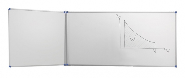 MKD szimpla oldalszárnyas fehér mágneses zománc iskolatábla 100x100cm (10ZO1010SO)